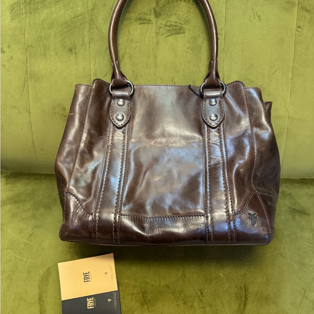 Frye Italian Leather Melissa Tote in Dark Brown